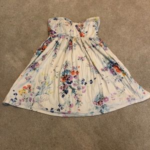 Billabong Watercolor Print Strapless Dress